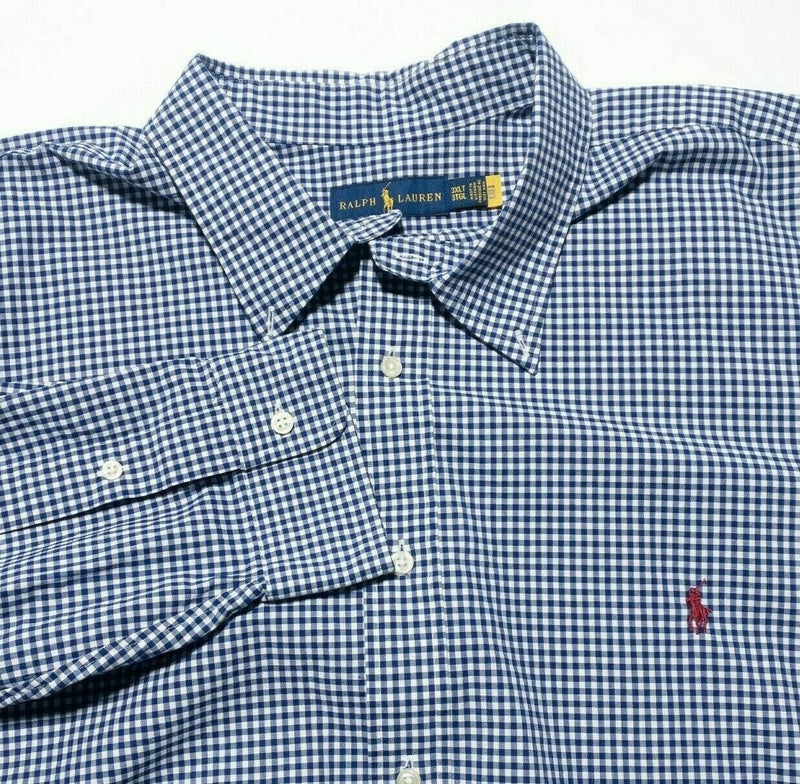 Polo Ralph Lauren Men's 3XLT (3XL Tall) Blue White Check Button-Down Shirt