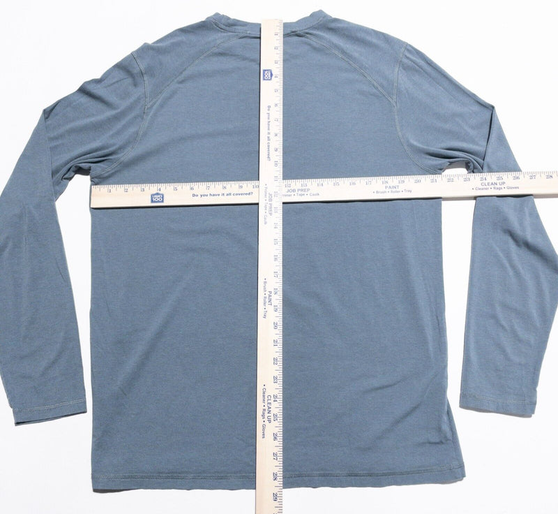 Tasc Bamboo Shirt Men's Large Long Sleeve Crewneck Performance Stretch Blue