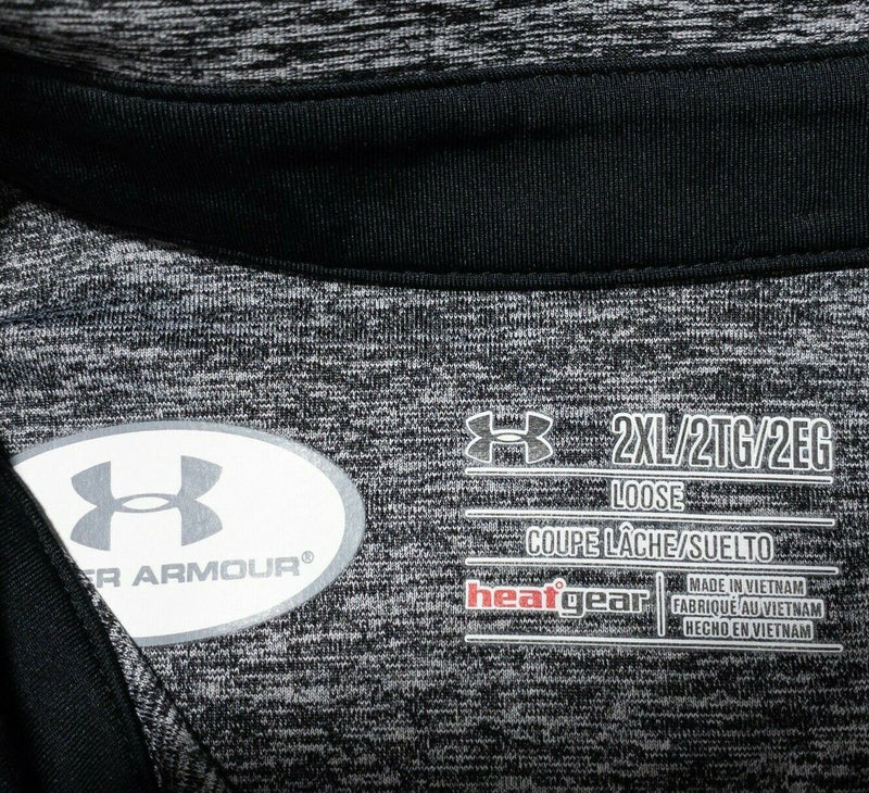 Northwestern Under armour 2XL Men Team Issue Football Heat Gear Polo Shirt Gray