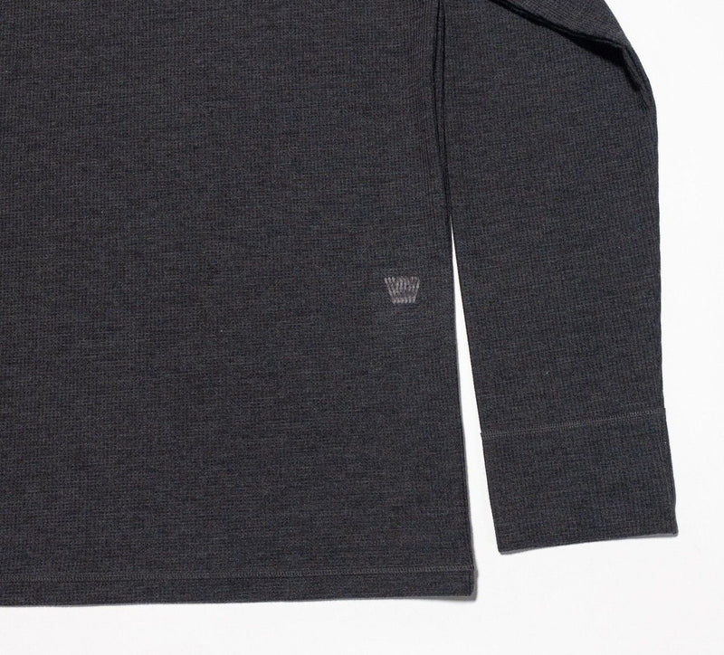 Mack Weldon Thermal Large Men Shirt Waffle-Knit Gray Thermolite Wool Long Sleeve