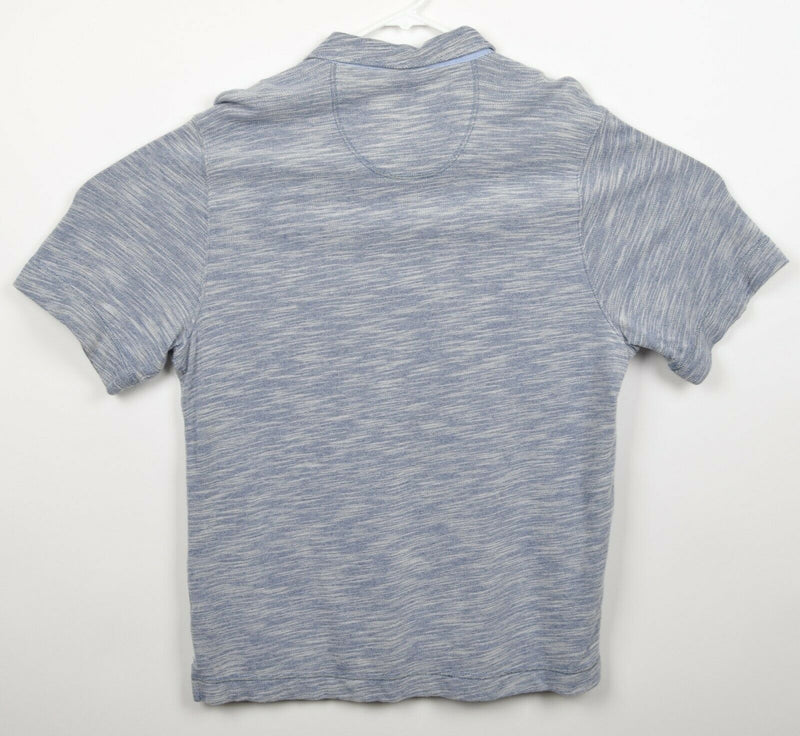 32 Bar Blues Men's Sz Medium Heather Blue/Gray Pocket Short Sleeve Polo Shirt