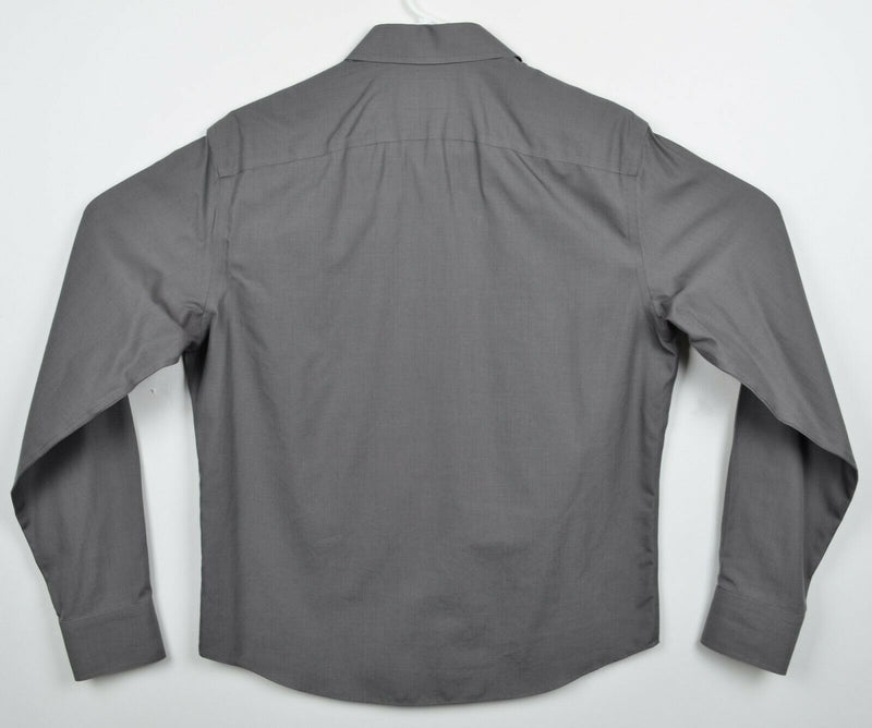 UNTUCKit Wrinkle Free Men's Small Solid Gray Long Sleeve Button-Front Shirt