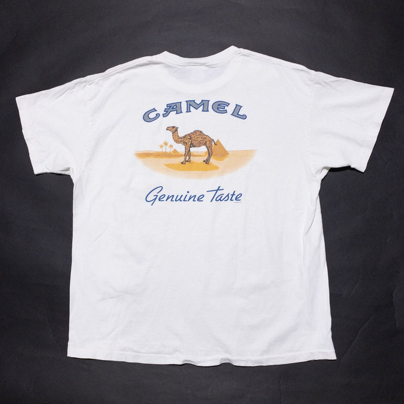 Vintage Camel Cigarette T-Shirt Mens XL Pocket Genuine Taste Single Stitch White