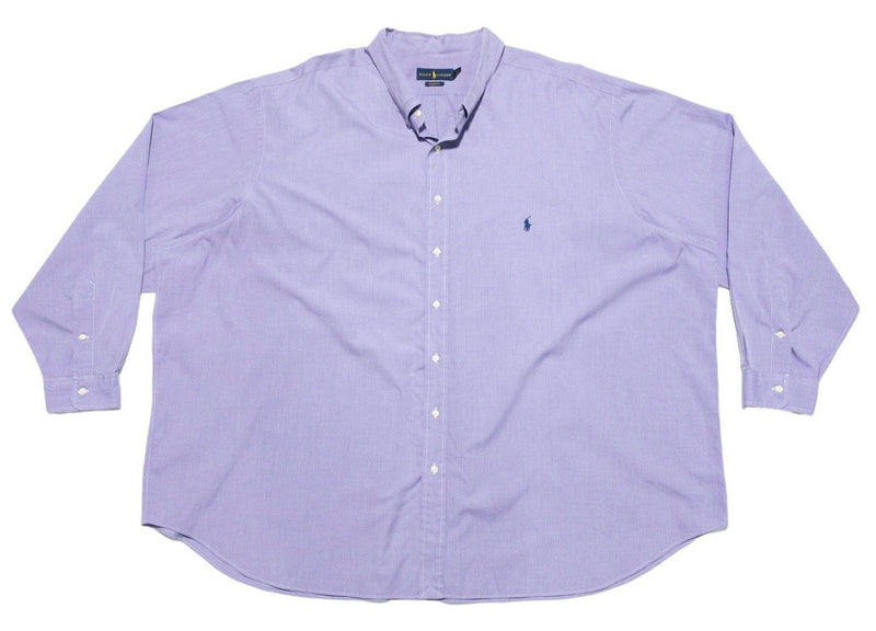 Polo Ralph Lauren 5XB Classic Fit Men's Big & Tall Shirt Long Sleeve Purple