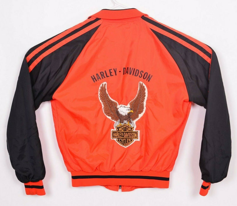 Vintage 80s Harley-Davidson Men's Medium Eagle Orange Bomber Jacket Holloway