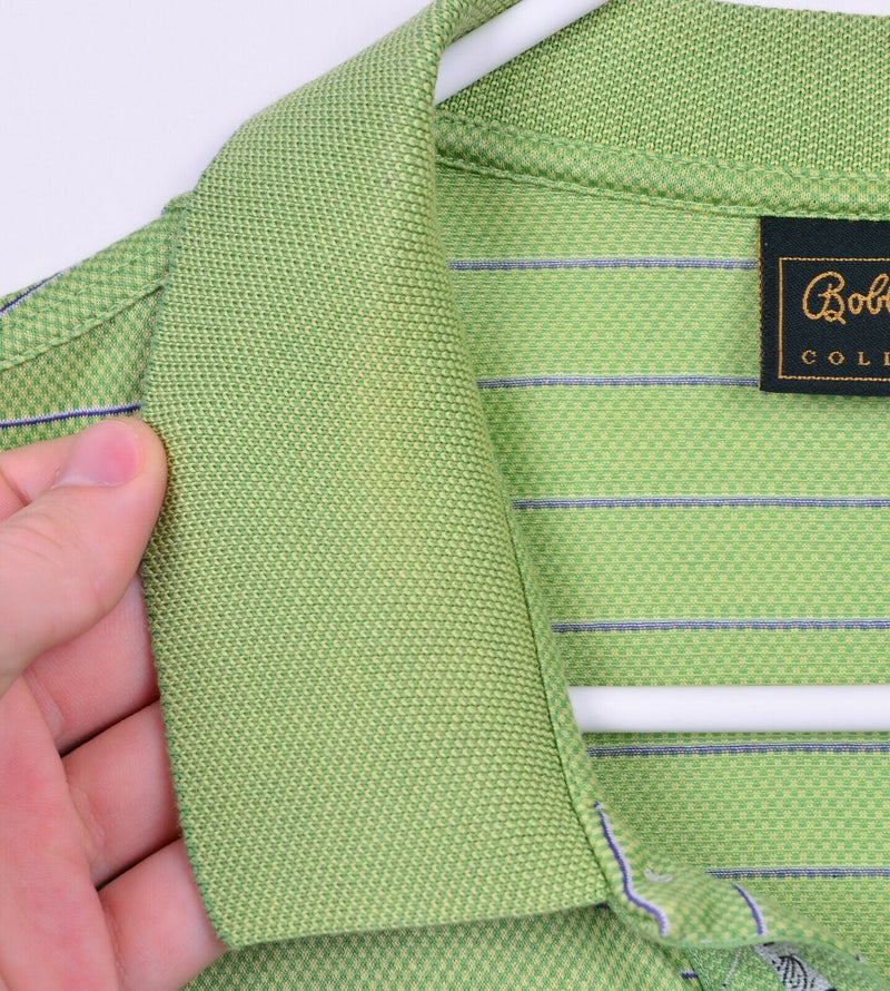 Bobby Jones Men's XL Green Striped Masters Golf Made in Italy Polo Shirt