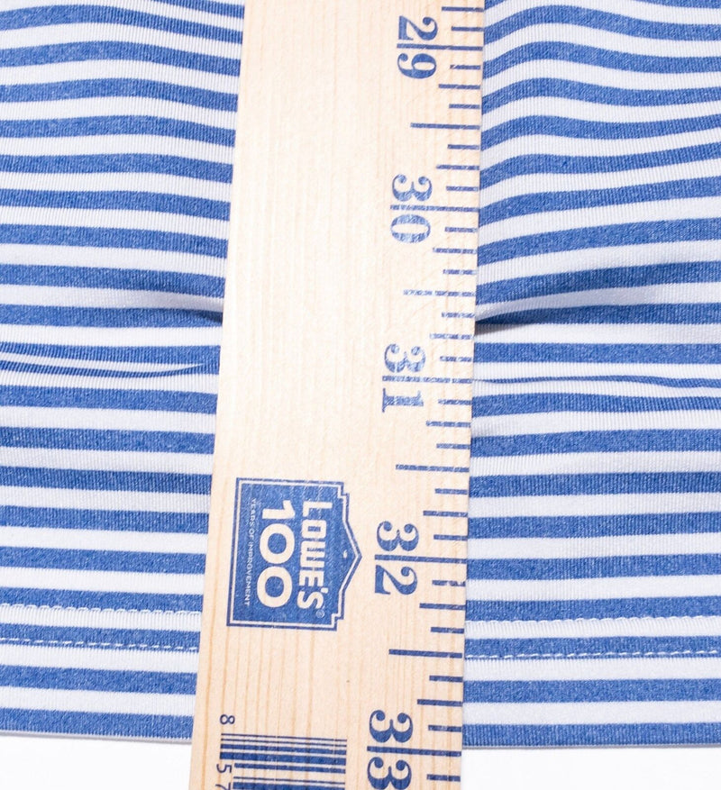 RLX Ralph Lauren Golf Small Men's Polo Shirt Blue Striped Wicking Stretch