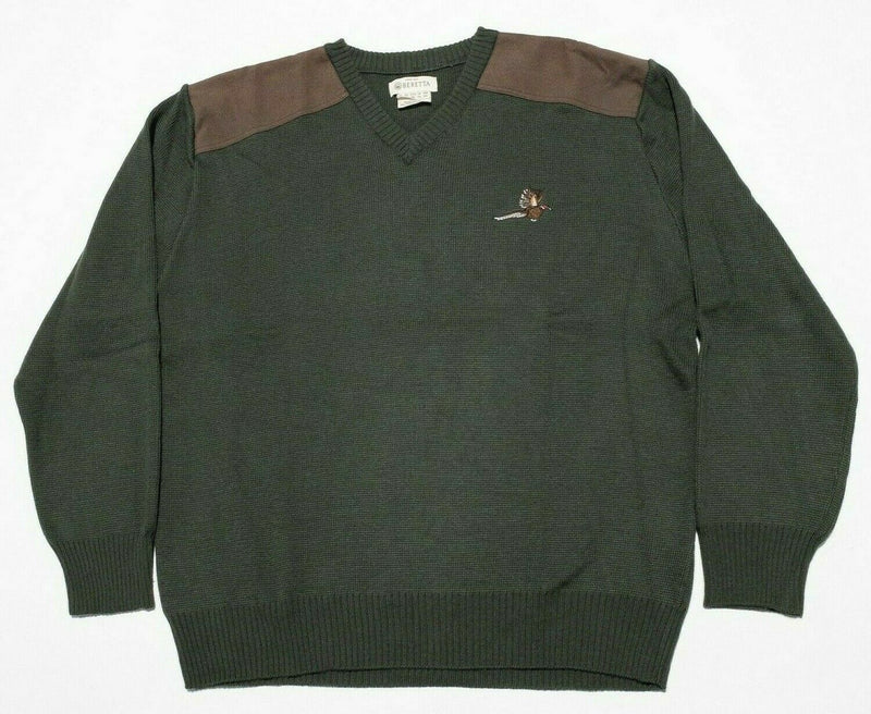 Beretta Men's 2XL Wool Blend Shoulder Pads Embroidered Pullover Knit Sweater