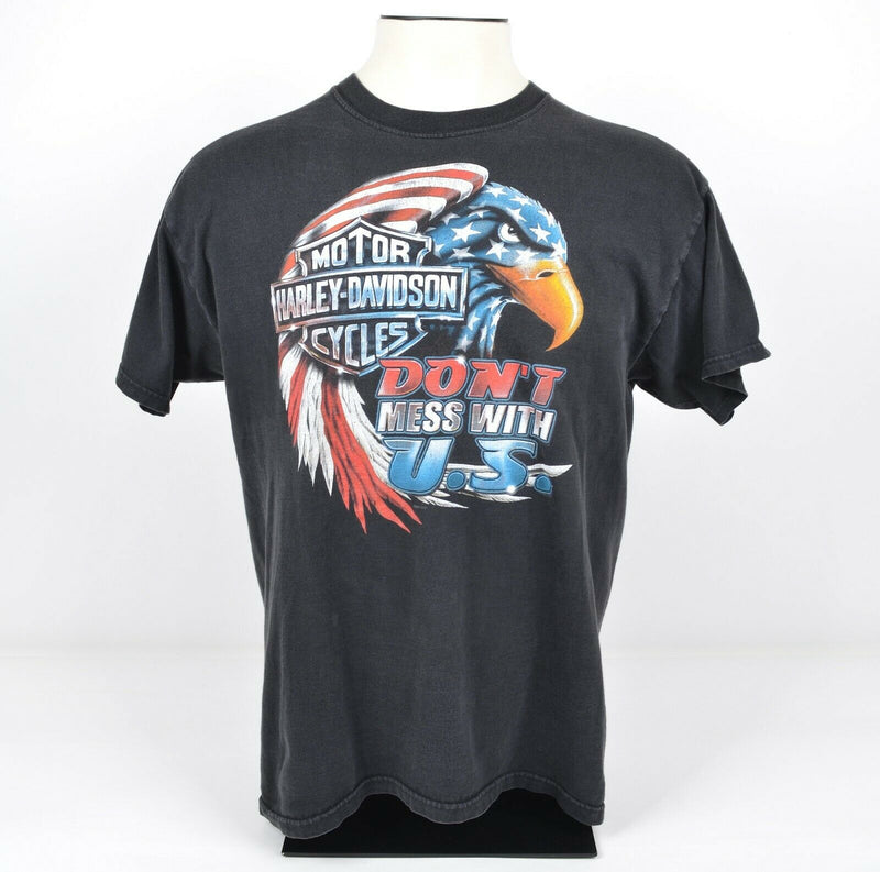 Vintage 90s Harley-Davidson Men's Sz Large Don't Mess with USA Eagle T-Shirt