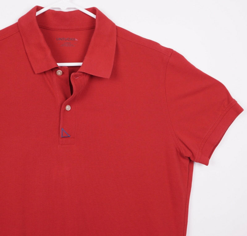 UNTUCKit Men's Sz Large Solid Red Pima Cotton Short Sleeve Polo Shirt