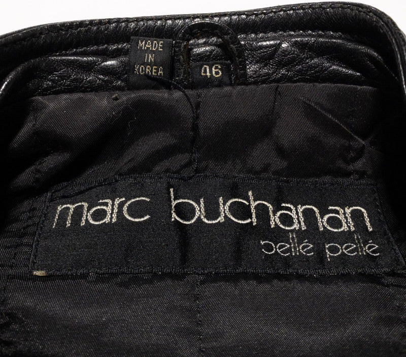 Marc Buchanan Pelle Pelle Leather Jacket Men's 46 Black Vintage 90s Moto Biker