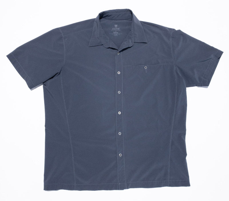 Kuhl TuffleX Shirt Men's XL Solid Gray Button-Up Wicking Stretch Outdoor Casual