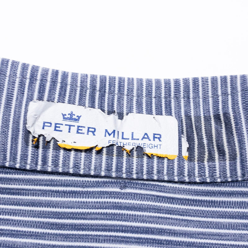 Peter Millar Featherweight Polo Shirt Men's Fits Large/XL Blue Stripe Pinehurst
