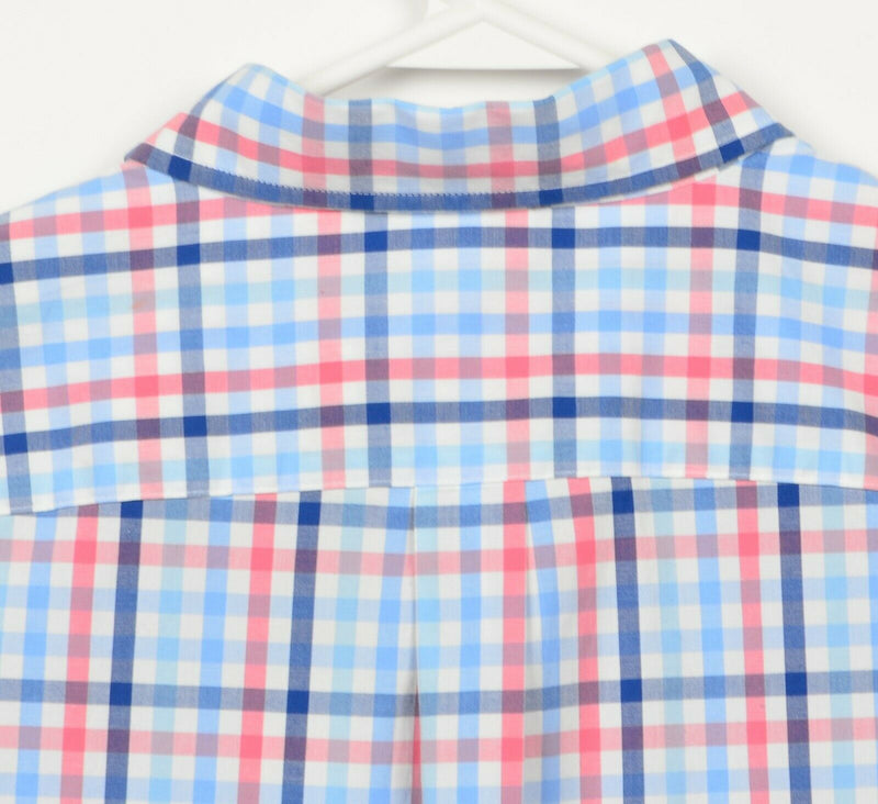 Vineyard Vines Men's XL Classic Fit Murray Pink Blue Check Button-Down Shirt