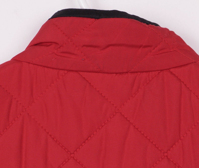 Lauren Ralph Lauren Women's Small Reversible Quilted Vest Gold Crest Red Black
