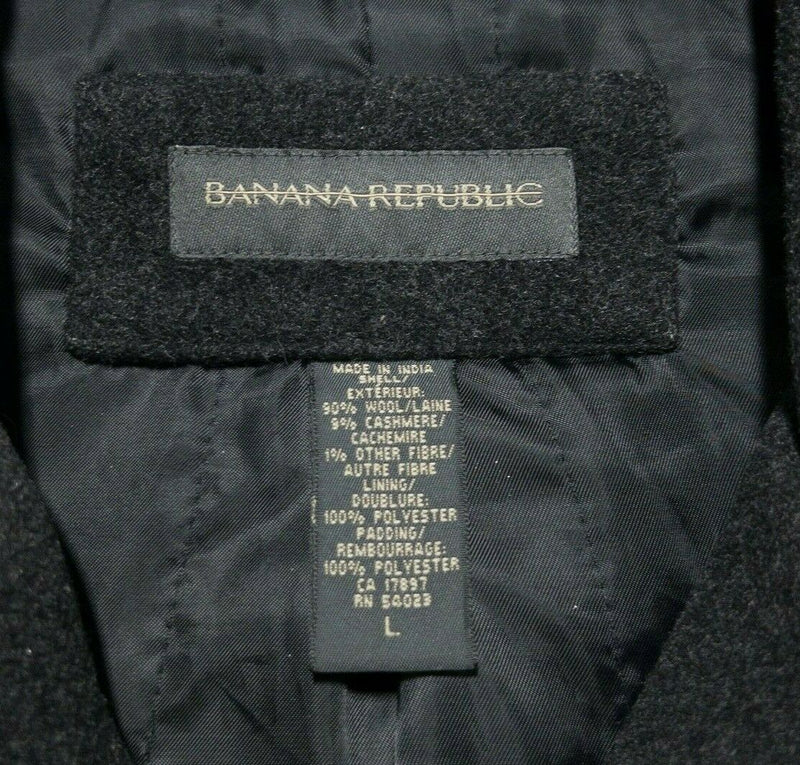 Banana Republic Men's Large Wool Cashmere Blend Lined Gray Zip Bomber Jacket