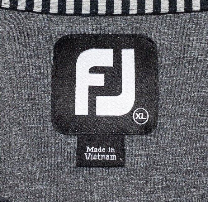 FootJoy Golf Shirt XL Men's Polo Heather Gray Wicking Ox Skull Logo Performance