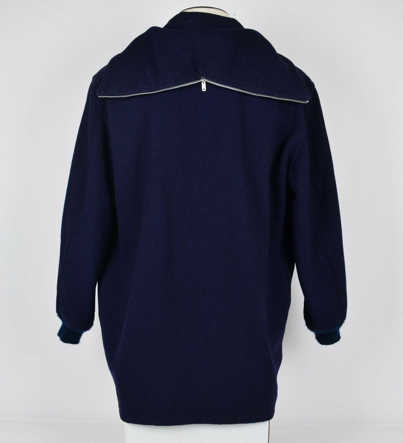 Vintage 60s Champion Men's XL Navy Blue Full Zip Hooded Lined Jacket