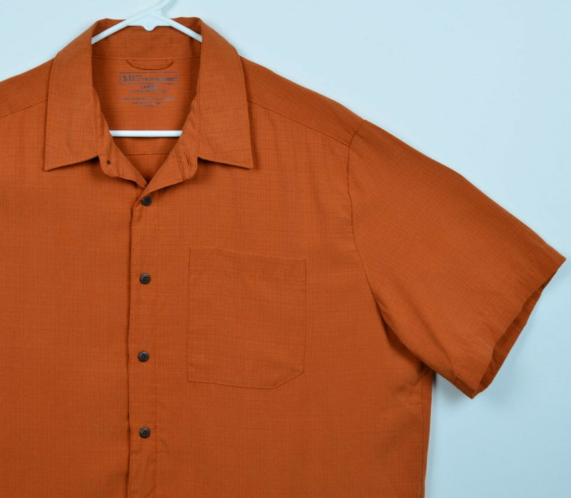 5.11 Tactical Men's Sz Large Quick Draw Orange Snap-Front Conceal Carry Shirt