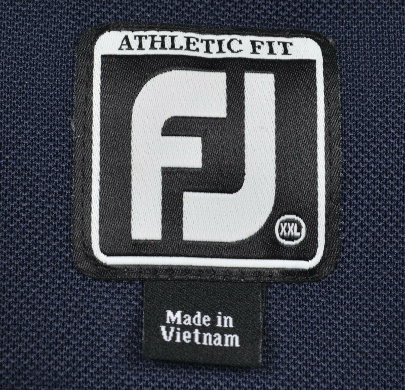 FootJoy Men's Sz 2XL Athletic Fit Dark Navy Blue FJ Performance Golf Polo Shirt