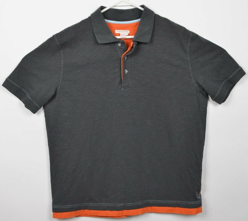 Carbon 2 Cobalt Men's Large Dark Gray Orange Double-Shirt Polo Shirt