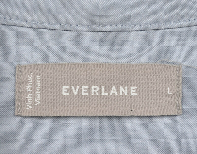 Everlane Men's Large Solid Light Blue Cotton Elastane Blend Button-Down Shirt