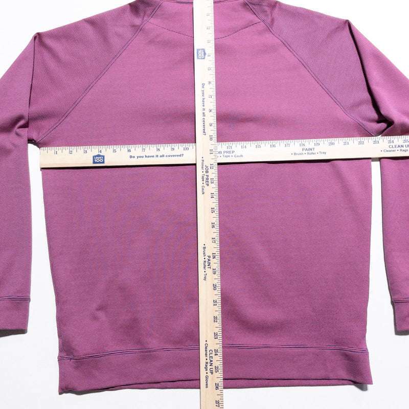 Holderness & Bourne 1/4 Zip Mens Large Tailored Dry Luxe Performance Pink Stripe
