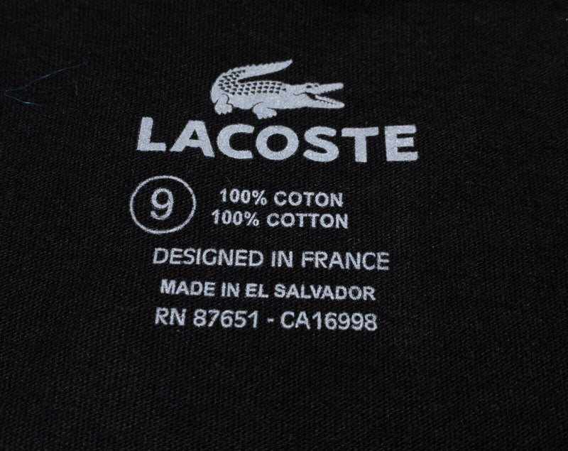 Lacoste Hoodie Men's 9 Pullover Knit Solid Black Alligator Croc Logo Designer