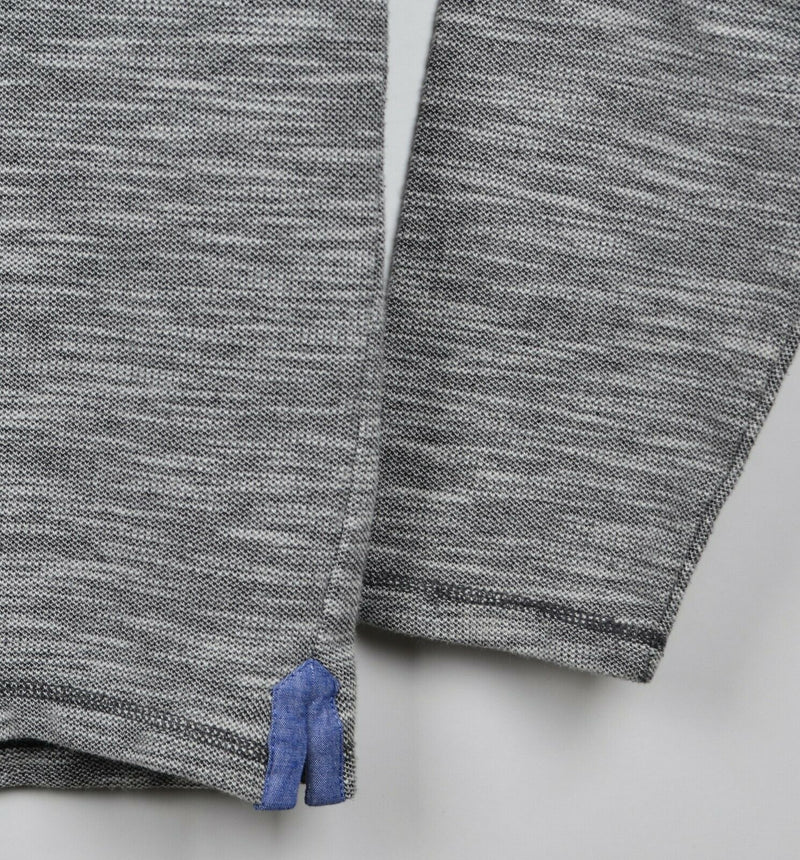 Carbon 2 Cobalt Men's Sz Large Henley Collar Heather Gray Cotton Poly Sweater