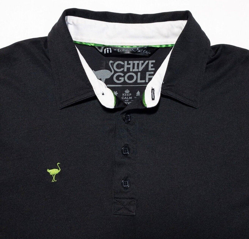 Chive Golf Travis Mathew Polo Large Men's Wicking Solid Black Pima Cotton Blend