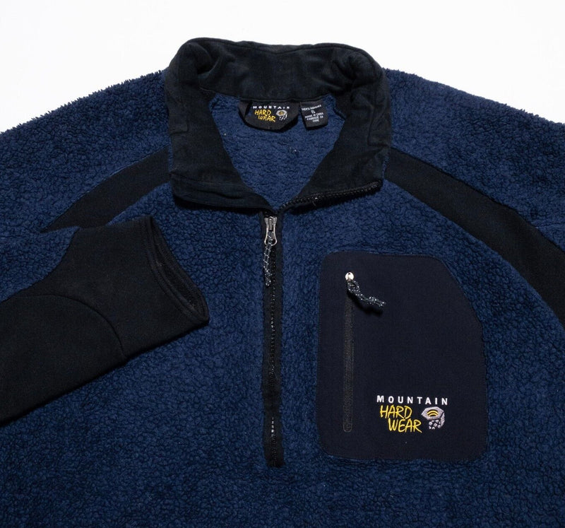 Mountain Hardwear Monkey Fleece Jacket Men's XL Pullover Half-Zip Blue Deep Pile