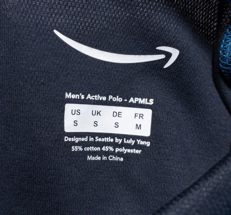 Amazon Delivery Driver Uniform Men's Small Long Sleeve Polo Shirt Blue APMLS