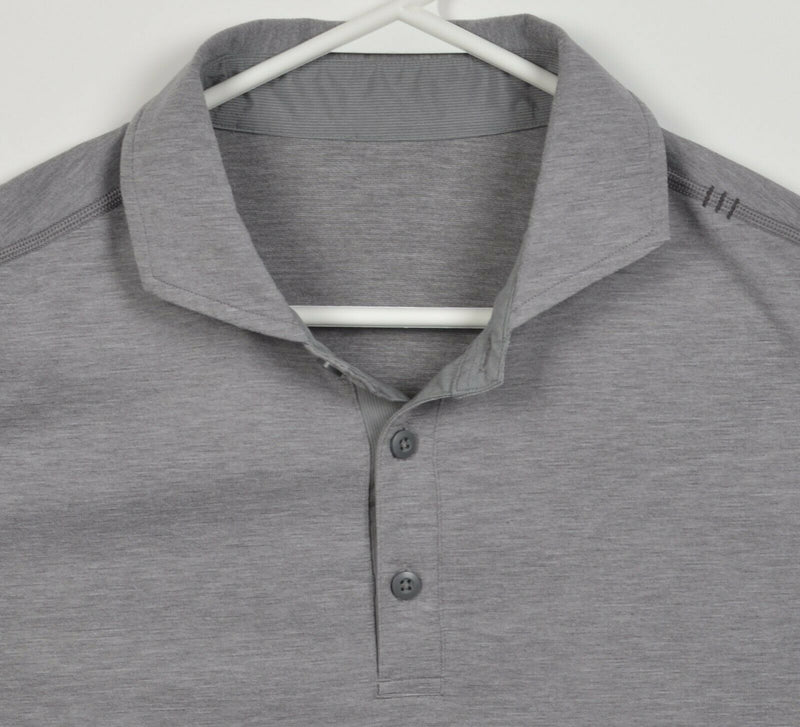 Lululemon Men's Large? Heather Gray Athleisure Spread Collar Wicking Polo Shirt