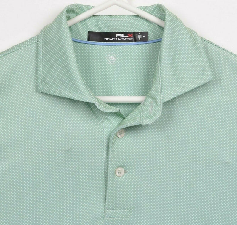 RLX Ralph Lauren Men's Medium Wicking Green Polka Dot Golf Polo Shirt