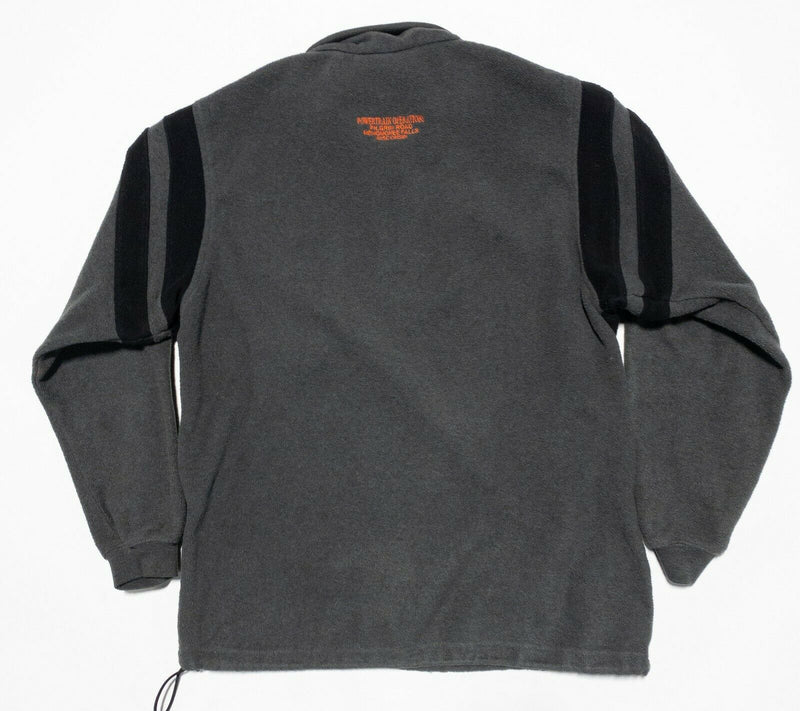 Harley-Davidson Fleece Jacket Gray Black 1/4 Zip Shield Logo Men's Medium