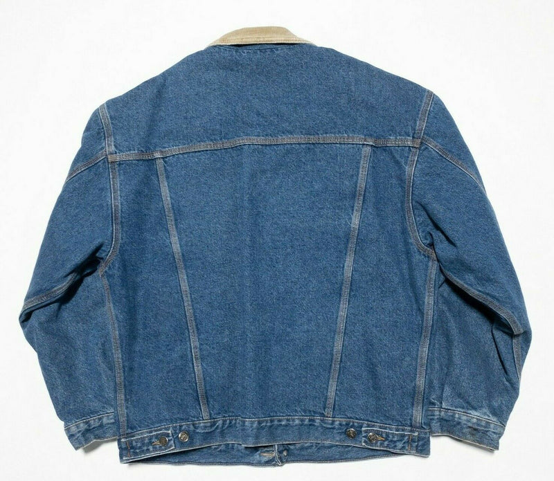 Old Rye Denim Flannel Lined Trucker Jacket Vintage Made in Canada Men's Large