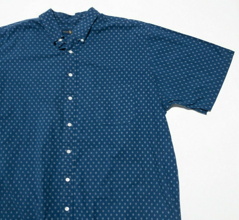 Polo Ralph Lauren 2XLT Short Sleeve Shirt Men Blue Diamond Geometric Button-Down