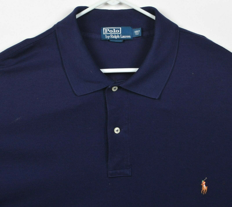 Polo Ralph Lauren Men's 3XLT (3XL Tall) Solid Navy Blue Short Sleeve Polo Shirt