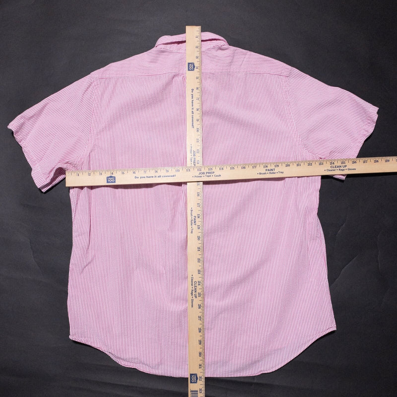 Polo Ralph Lauren Seersucker Shirt Men's XL Pink Striped Button-Down Preppy