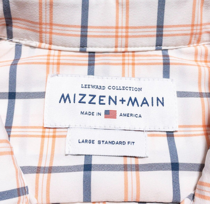 Mizzen+Main Leeward Shirt Men's Large Standard Graph Check Blue Orange Wicking