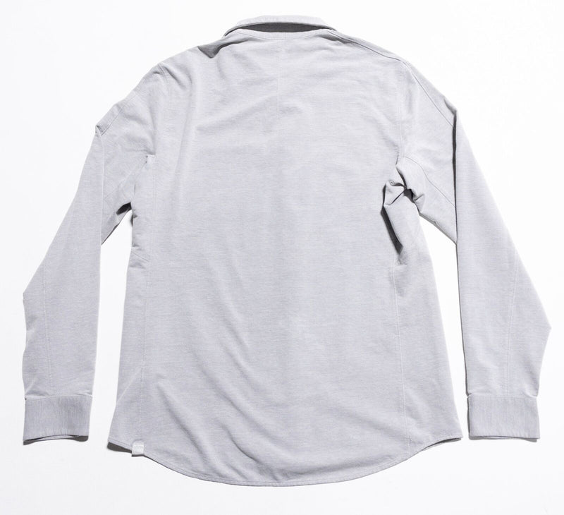 Lululemon Commission Shirt Men's Fits Small/Medium Button-Up Light Gray Oxford