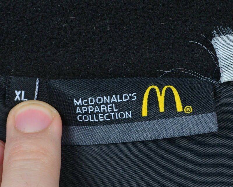 McDonald's Men's XL Employee Uniform Black Puffer Full Zip Golden Arch Jacket