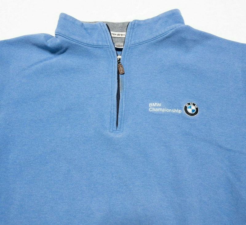 BMW Championship Peter Millar Men's Large 1/4 Zip Golf Pullover Sweatshirt Blue