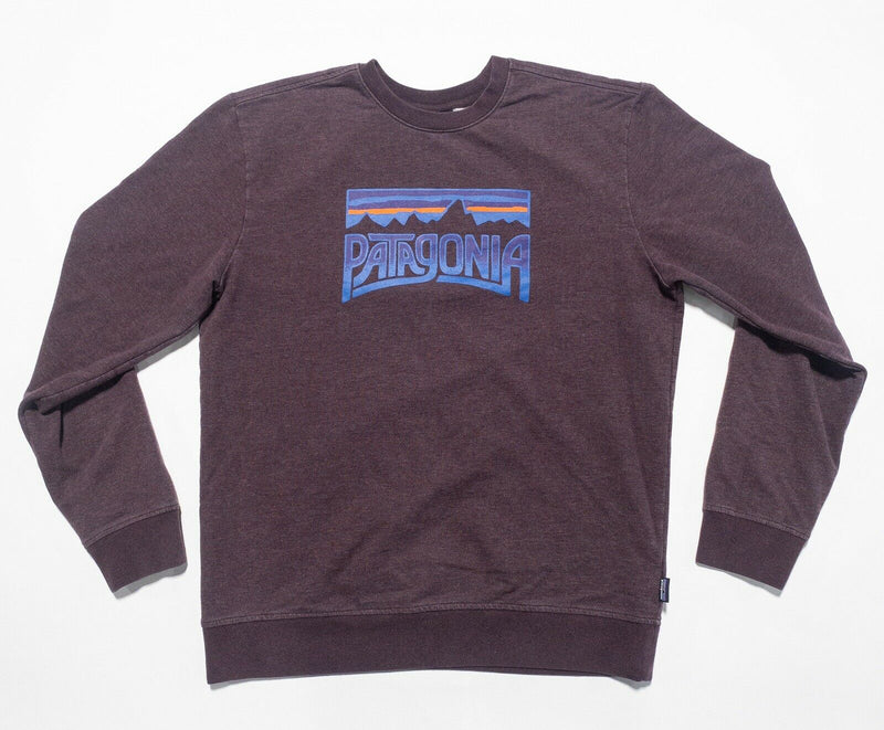 Patagonia Men's Medium Fitz Roy Frostbite Burgundy Midweight Crew Sweatshirt