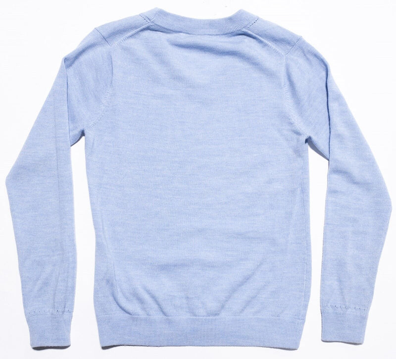 Peter Millar Sweater Women's Small Merino Wool V-Neck Long Sleeve Knit Blue