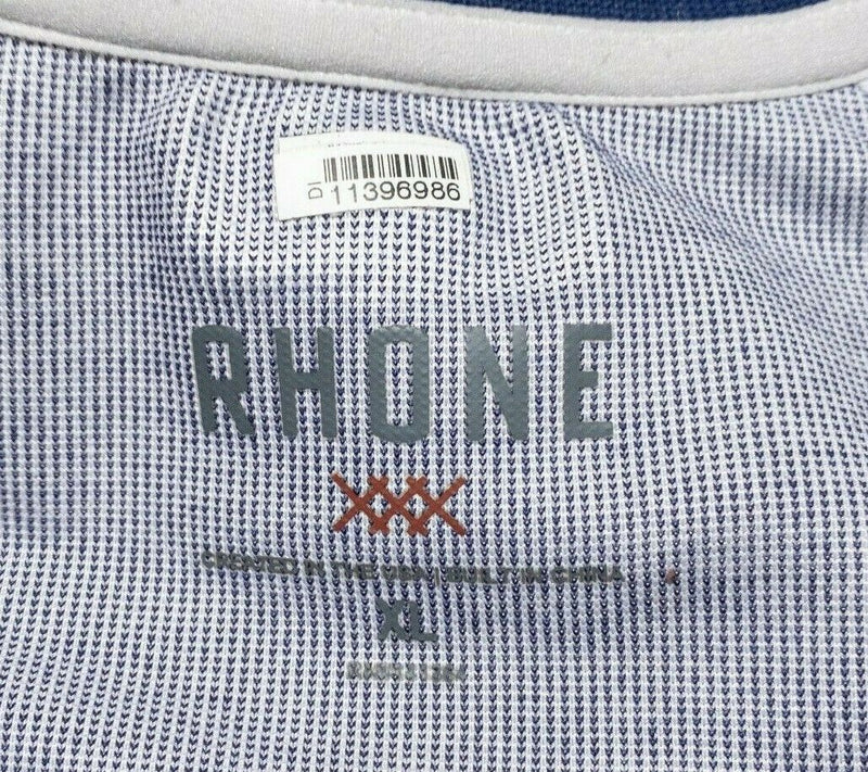 Rhone Polo XL Men's Shirt Wicking Athleisure Short Sleeve Gray Blue Delta Pique