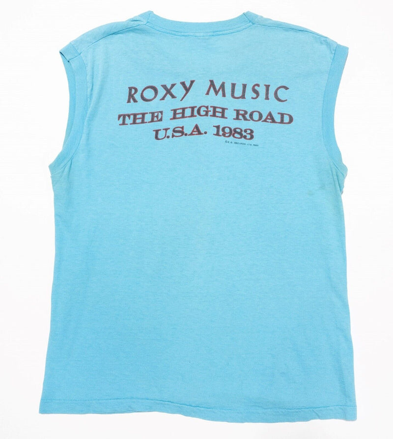 Roxy Music T-Shirt Vintage Large Men's 1983 The High Road Blue Tank Bryan Ferry