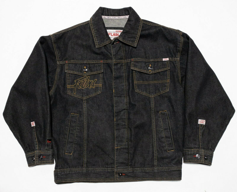 FUBU Denim Jacket Vintage 90s Hip Hop FUBU Jeans Co Jacket Men's Large