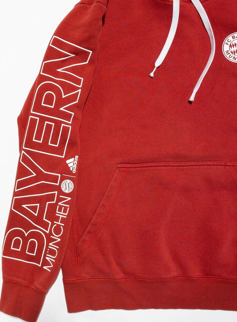 Bayern Munich Men's Medium Adidas Red Spell Out Logo Sleeve Pullover Hoodie