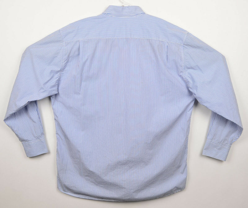 Barbour Men's Sz XL Regular Fit Blue Striped Button-Down Dress/Casual Shirt